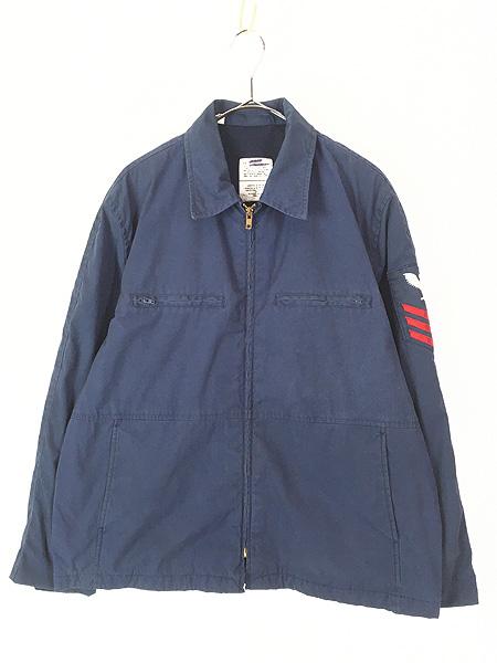 古着 80s 米軍 USN 「Utility Mna's Blue」 ミリタリー ネイビー ユーティリティー ジャケット 44R