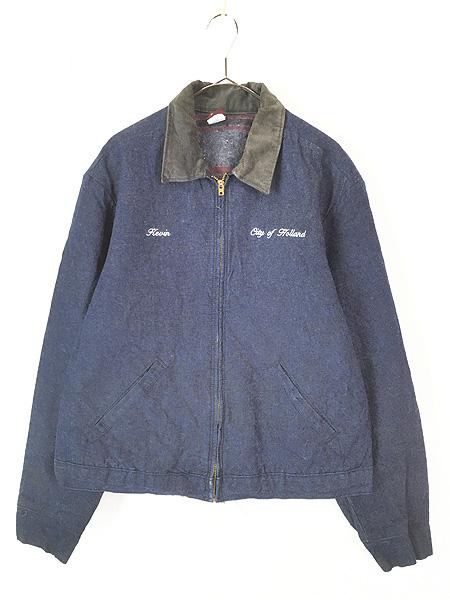 古着 70-80s USA製 BIG BEN ブランケット ライナー 真紺 デニム フルジップ ワーク ジャケット 44R