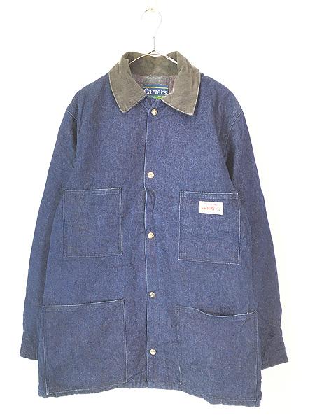 古着 70s USA製 Carter's ブランケット ライナー 真紺 デニム ワーク カバーオール ジャケット 38 極上!!