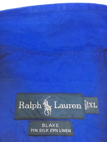 古着 90s Ralph Lauren 「BLAKE」 ワンポイント ソリッド シルク