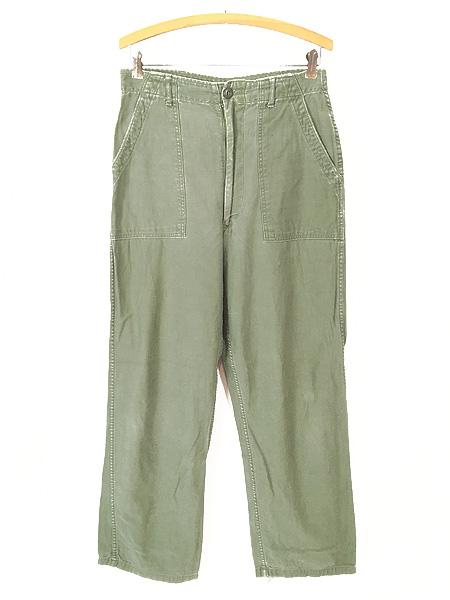 古着 60s 米軍 US ARMY Type1 100%コットンサテン ミリタリー ベイカー トラウザーズ パンツ ストレート W30 L30