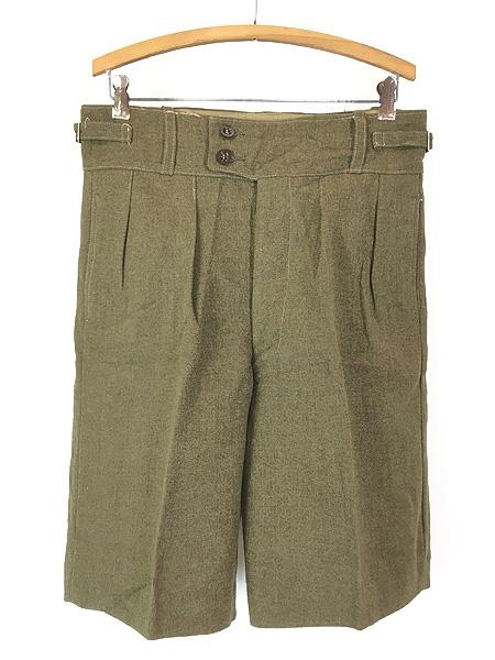 古着 Deadstock!! 50s イギリス軍 ミリタリー メルトン ウール タック グルカ バトルドレス ショーツ ショート パンツ 10 ミント!!