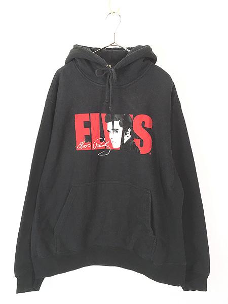 古着 90s Elvis Presley's Graceland 「Elvis Presley」 ロカビリー ロック リバース タイプ スウェット パーカー M
