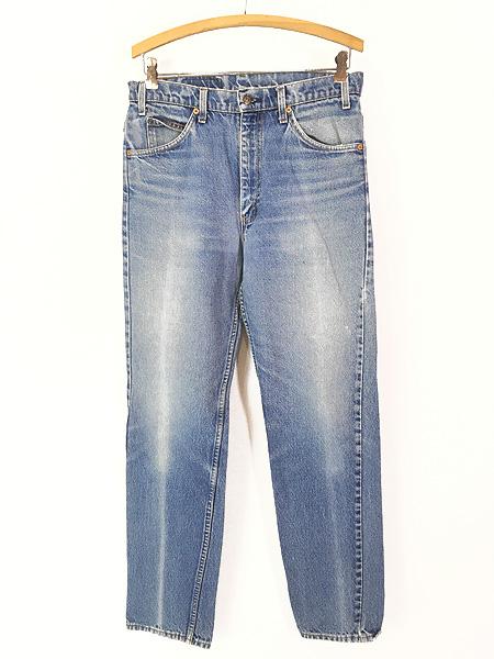 古着 90s USA製 Levi's 505-0217 ヒゲ 縦落ち ブルー デニム パンツ ジーンズ スリム W32 L31