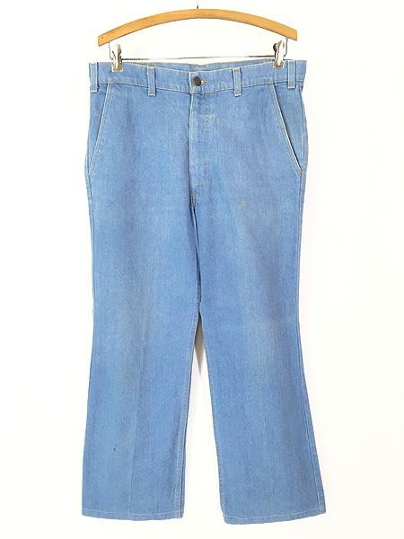 古着 80s Levi's 22506-5015 デザインポケット ライトブルー デニム フレア パンツ ジーンズ ベルボトム W34 L29.5