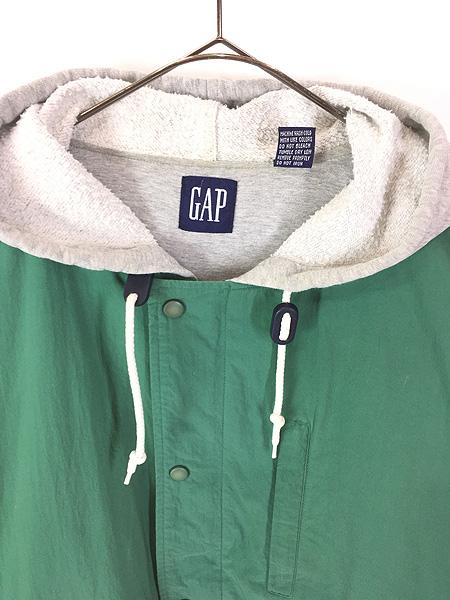 古着 90s GAP スウェット フーデッド リブライン レイヤード ナイロン