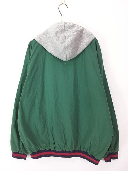 古着 90s GAP スウェット フーデッド リブライン レイヤード ナイロン ジャケット パーカー L 古着 90s GAP スウェット フーデッド リブライン レイヤード ナイロン