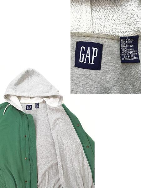 古着 90s GAP スウェット フーデッド リブライン レイヤード ナイロン