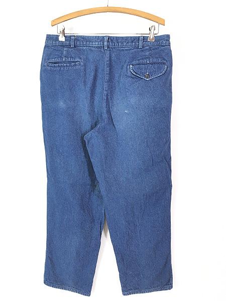 古着 80s USA製 LL Bean チェック ネル ライナー ブルー デニム タック トラウザーズ パンツ ジーンズ W34 L28 古着 80s USA製 LL Bean チェック ネル ライナー ブルー デニム タック