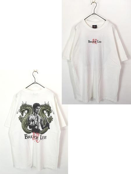 古着 90s 龍 BRUCE LEE ブルース リー カンフー アクション スター 偉人 Ｔシャツ XXL位