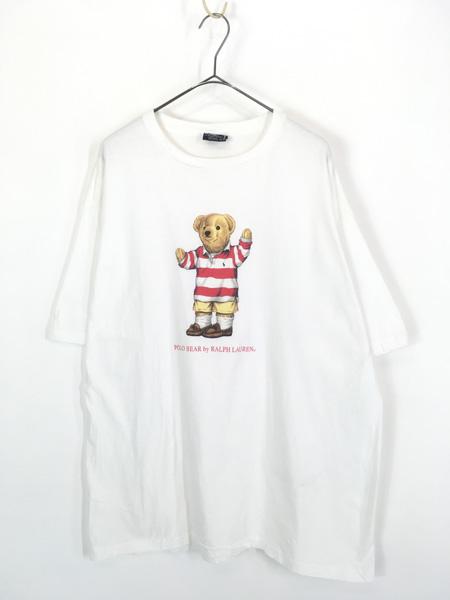 古着 90s USA製 Polo Ralph Lauren 「POLO BEAR」 ラガーシャツ ポロベア Tシャツ L 古着