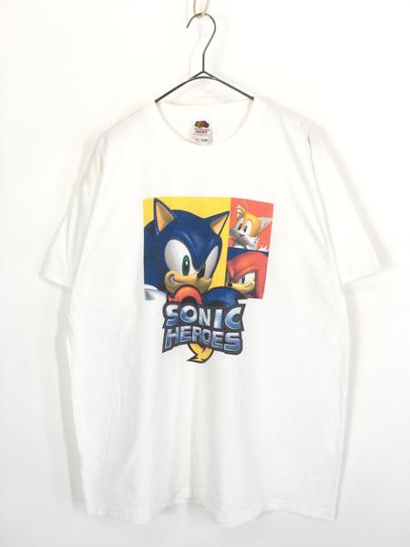 古着 00s SEGA 「SONIC HEROES」 ソニック Nintendo TVゲーム キャラクター Tシャツ XL 古着