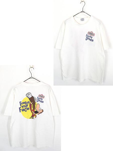 古着 90s T.G.I. FRIDAY’S 「Frozen Drinks」 レストラン 企業 両面 プリント Tシャツ L 古着