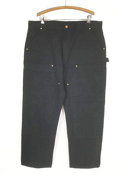 古着 10s USA製 Carhartt ブラック ダック Wニー ペインター ワーク パンツ W40 L30 古着 美品!!