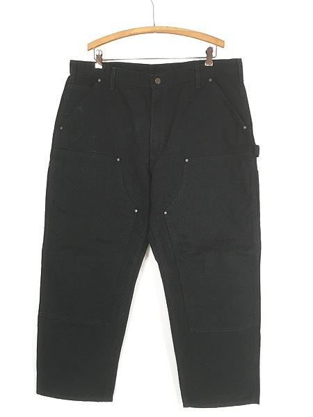 古着 10s Carhartt ブラック ダック Wニー ペインター ワーク パンツ W39 L30 古着