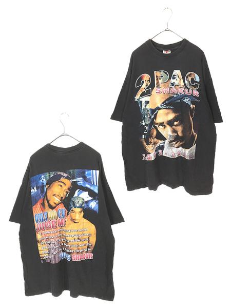 古着 90s- TUPAC 2pac SHAKUR 「Only God Can Judge Me」 フォト ヒップホップ ラップ 追悼 パキ綿 Tシャツ 2X