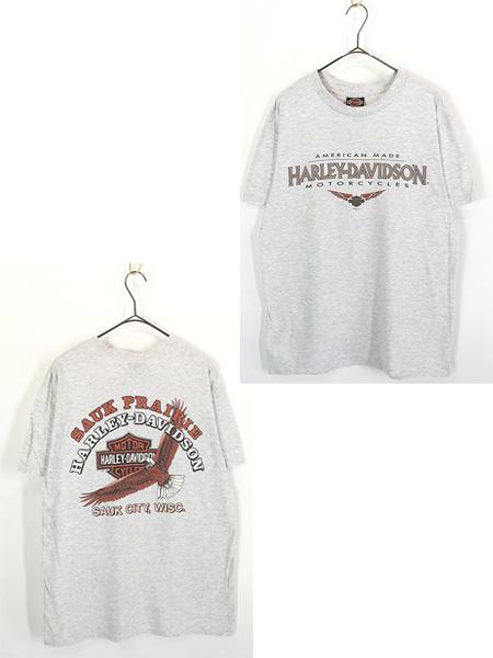 古着 90s USA製 HARLEY DAVIDSON イーグル バー&シールド Tシャツ L 古着