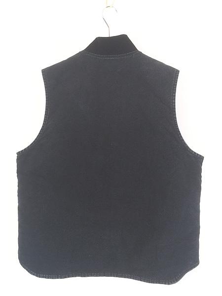 古着 00s Carhartt BLK ブラック ダック 首リブ パデット ベスト XL Tall