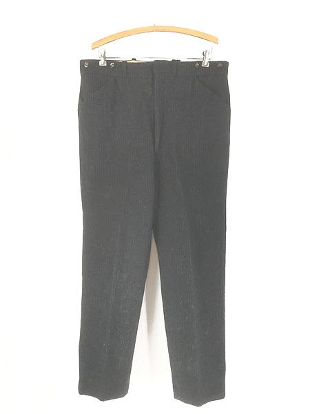 古着 50s WoolRich チョーク ストライプ サスペンダーボタン付き 防寒 メルトン ウール パンツ W37 L31