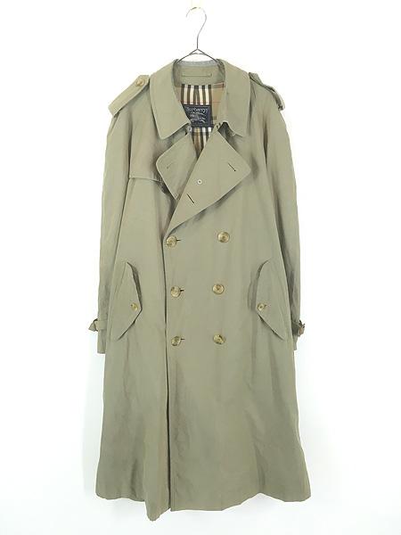 古着 80s 英国製 Burberry チェック ライナー 玉虫 ダブルブレスト トレンチ コート 54R