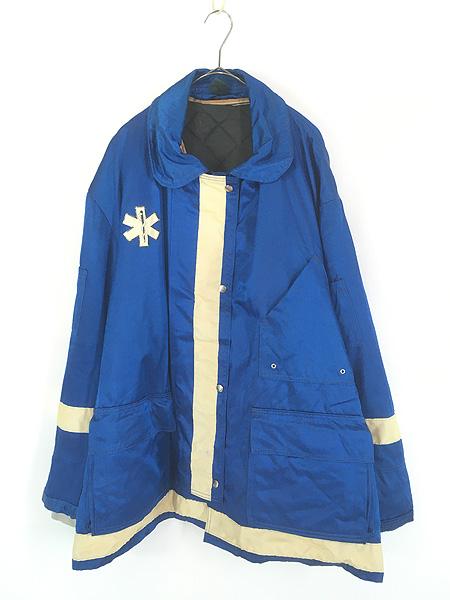 古着 80s GLOBE EMS 救急 レスキュー 光沢 ナイロン ジャケット コート ライナー完備!! 4XL