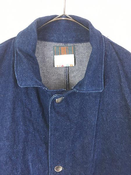 古着 90s 製 J.P.Hammill & Son 濃紺 ブルー デニム ワーク カバーオール ジャケット L-R