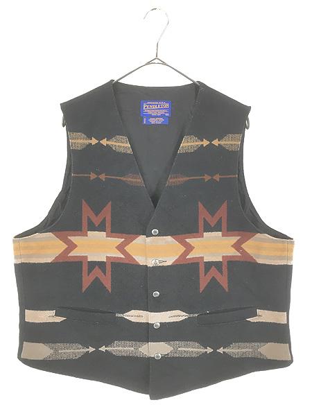 古着 90s USA製 Pendleton 「High Grade Western Wear」 ネイティブ チマヨ ウール ベスト ジレ XL