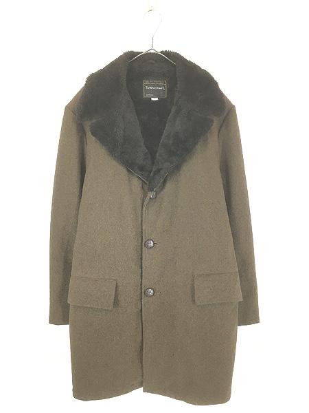 古着 70s Towncraft JC Penney メルトン ウール ボア ランチ コート 40