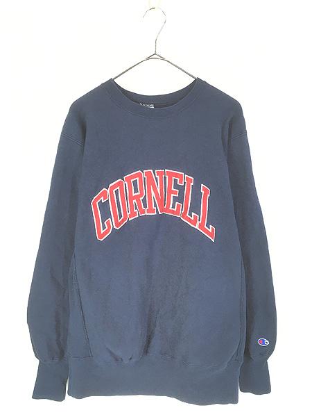古着 90s USA製 Champion Reverse Weave 「CORNELL」 カレッジ ナイロン パッチ リバース スウェット L