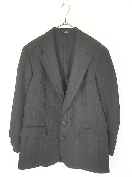 古着 80s USA製 Polo University Club Ralph Lauren ストライプ ウール テーラード ジャケット L位