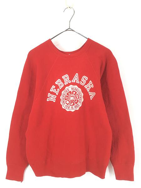 古着 60s Champion ランタグ 100% コットン 「NEBRASKA.」 カレッジ スウェット トレーナー M