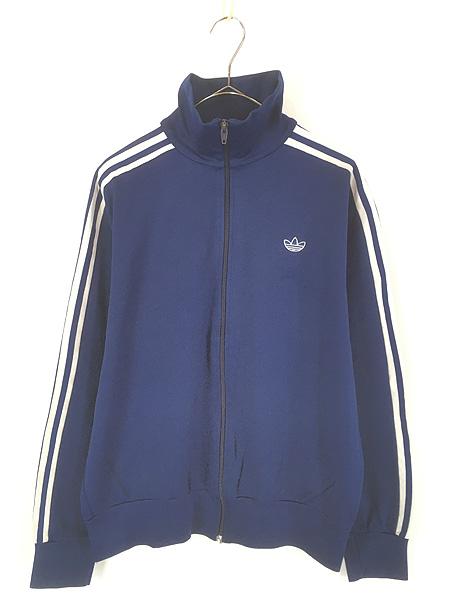 古着 80s adidas 3ライン ハイネック ジャージ トップ トラック スーツ M