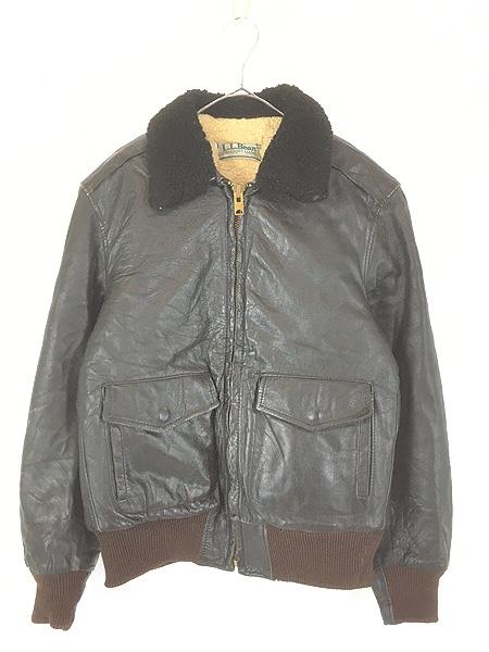 古着 80s- LL Bean G-1 タイプ ボア ライナー 本革 ゴートスキン レザー ジャケット M位
