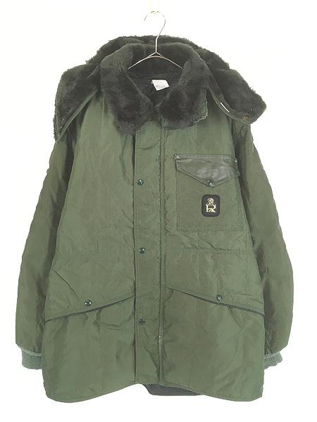 古着 70s USA製 Refrigi Wear 襟ボア パデッド キルティング アウトドア ジャケット コート フルセット L