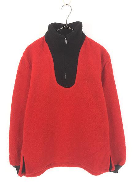 古着 60s BRENT ハーフジップ プルオーバー ハイネック 2tone フリース ジャケット M