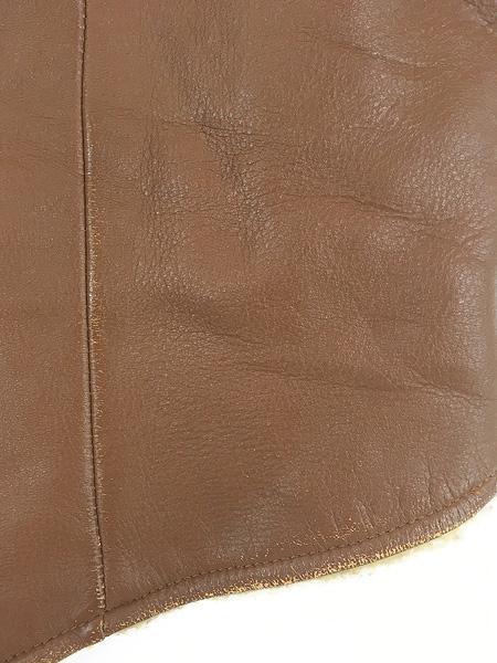 古着 80s USA製 W.B.PLACE & Co. ボア フリース ライナー 本革 レザー スポーツ ベスト 48