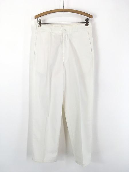 古着 Deadstock!! 80s Creighton 「KORATRON」 ホワイト コットン チノ パンツ チノパン ストレート W31 L27