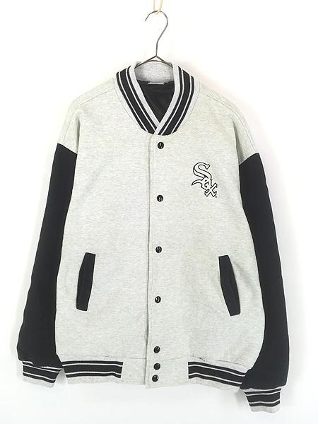 古着 90s MLB Chicago White Sox ホワイトソックス スウェット スタジャン ジャケット L