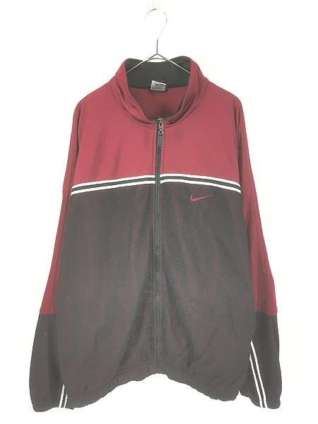 古着 90s NIKE ワンポイント メッシュ デザイン バイカラー ジャージ トップ XL