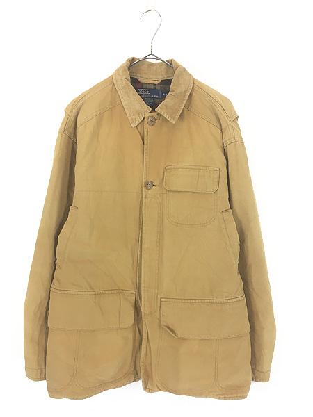 古着 90s Polo Ralph Lauren ウール ブランケット 襟 コーデュロイ ダック ハンティング ジャケット M