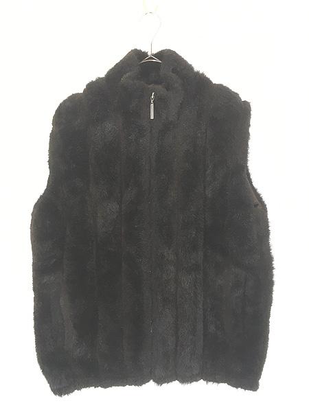 古着 90s 製 duffel ミンク フェイク ファー ベスト M