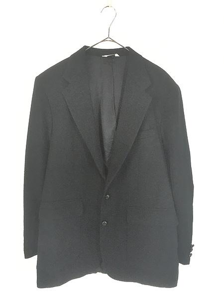 古着 80s USA製 Hunt Valley 豪華 100% ブラック キャメルヘア テーラード ジャケット 42R