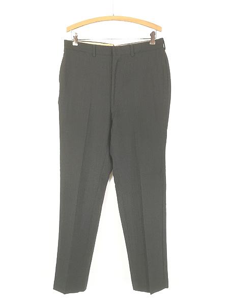 古着 60s ヘリンボーン ストライプ織 ウール スラックス パンツ スリム W33 L31 ミント!!