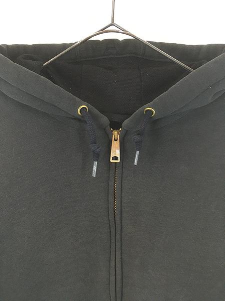古着 10s Carhartt 裏地 メッシュ ワンポイント 刺しゅう スウェット ジップ パーカー ブラック XL 古着 10s Carhartt 裏地 メッシュ ワンポイント 刺しゅう スウェット