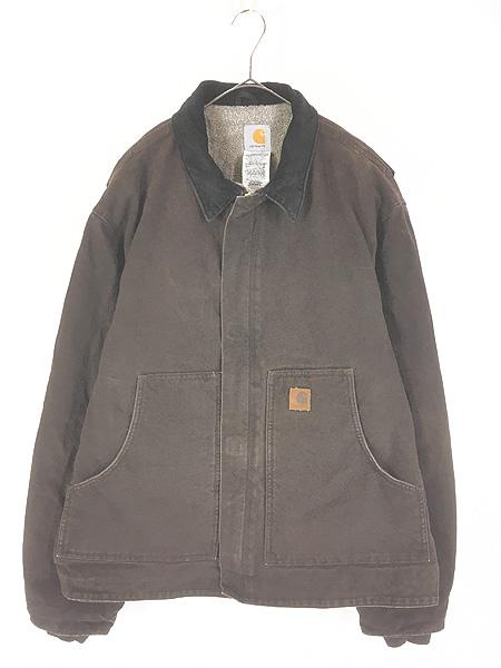 古着 10s Carhartt 裏ボア DKB ダークブラウン ダック トラディショナル ジャケット XL