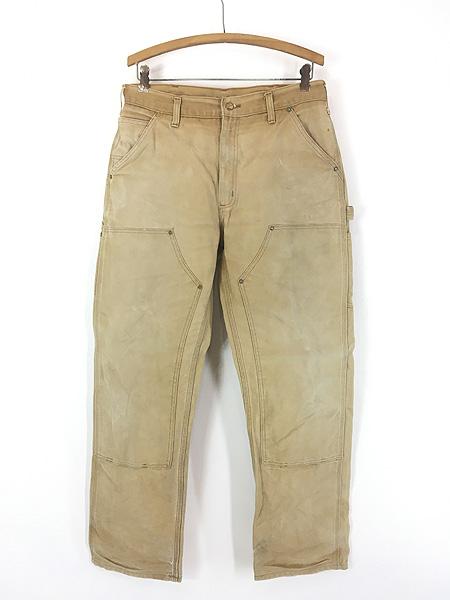 古着 80s- Carhartt BRN フェード ブラウン ダック Wニー ワーク ペインター パンツ W33 L31