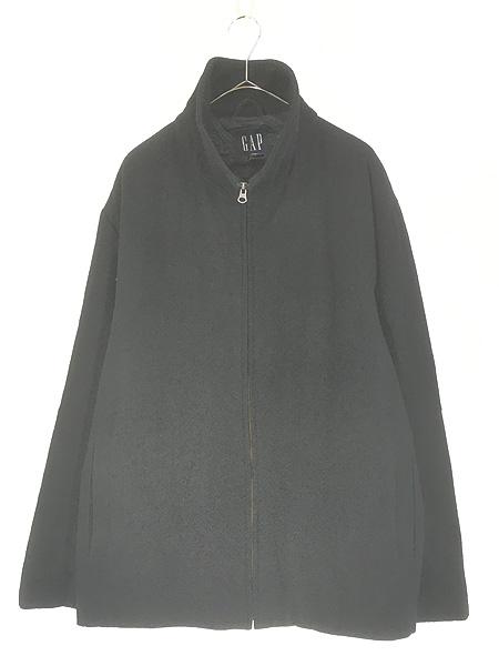 古着 90s GAP ハイネック パデッド フランネル ウール スポーツ ジャケット ブラック L