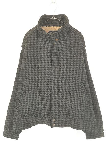古着 80s USA製 WoolRich 裏地 パイル ボア 千鳥格子 チェック スウィングトップ ジャケット L