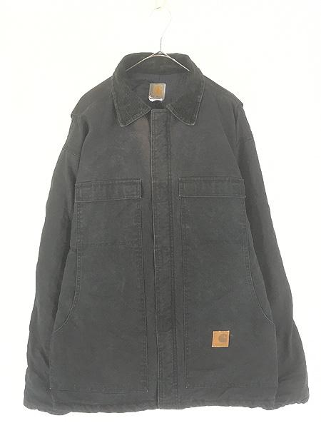 古着 Carhartt BLK ブラック ダック パデット トラディショナル コート XL Tall