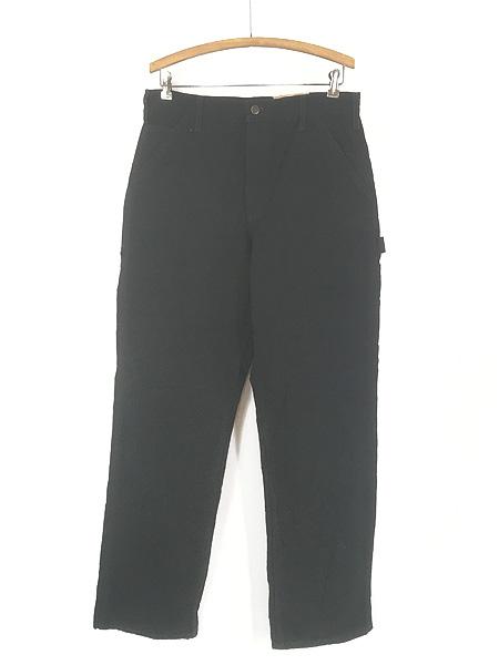 「Deadstock」 古着 Carhartt 防寒 チェック ライナー BLK ブラック ダック ペインター ワーク パンツ W33 L35